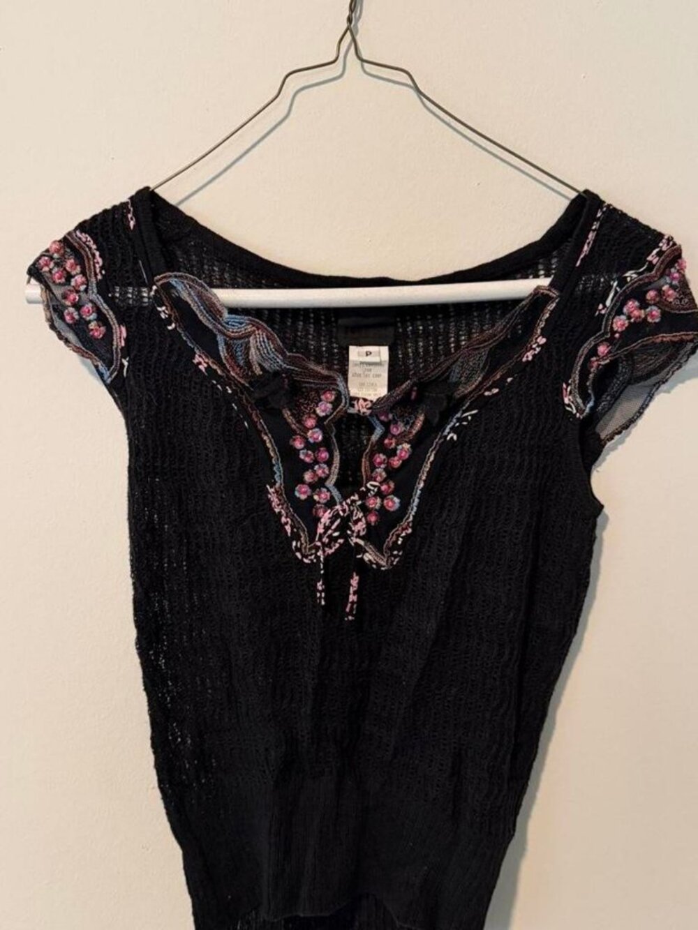 Anna Sui Women's Black and Navy Blouse